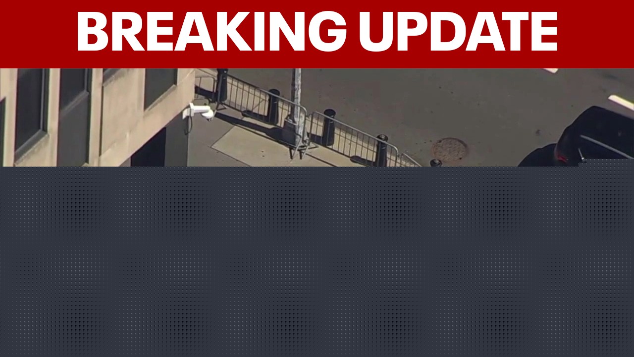 Fireworks explode outside of NYC's immigration court at 26 Federal Plaza