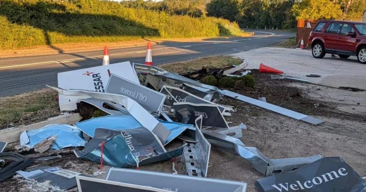 Car 'smashes' into service station just months after lightning strike