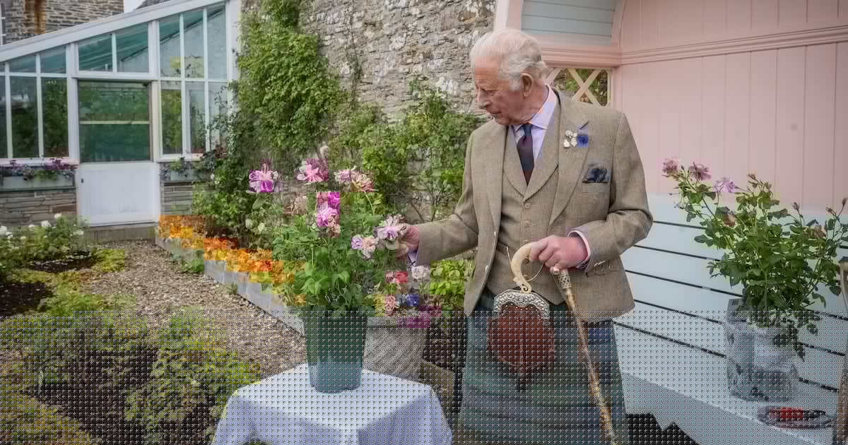 King plants royal rose as he begins summer break in Scotland