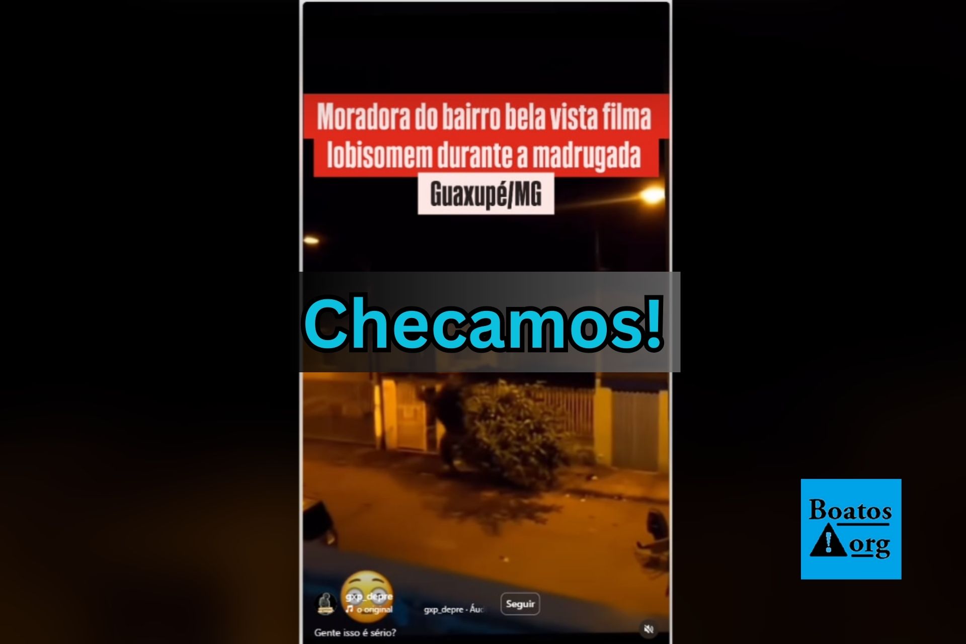 É falso que lobisomem tenha sido flagrado durante a madrugada em cidades do Brasil em 2026