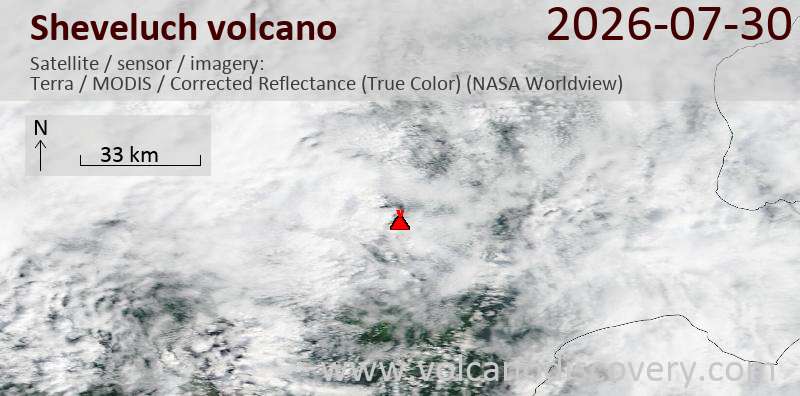 Sheveluch Volcano Volcanic Ash Advisory: VA OBS IN SATELLITE IMAGERY. to 30000 ft (9100 m)