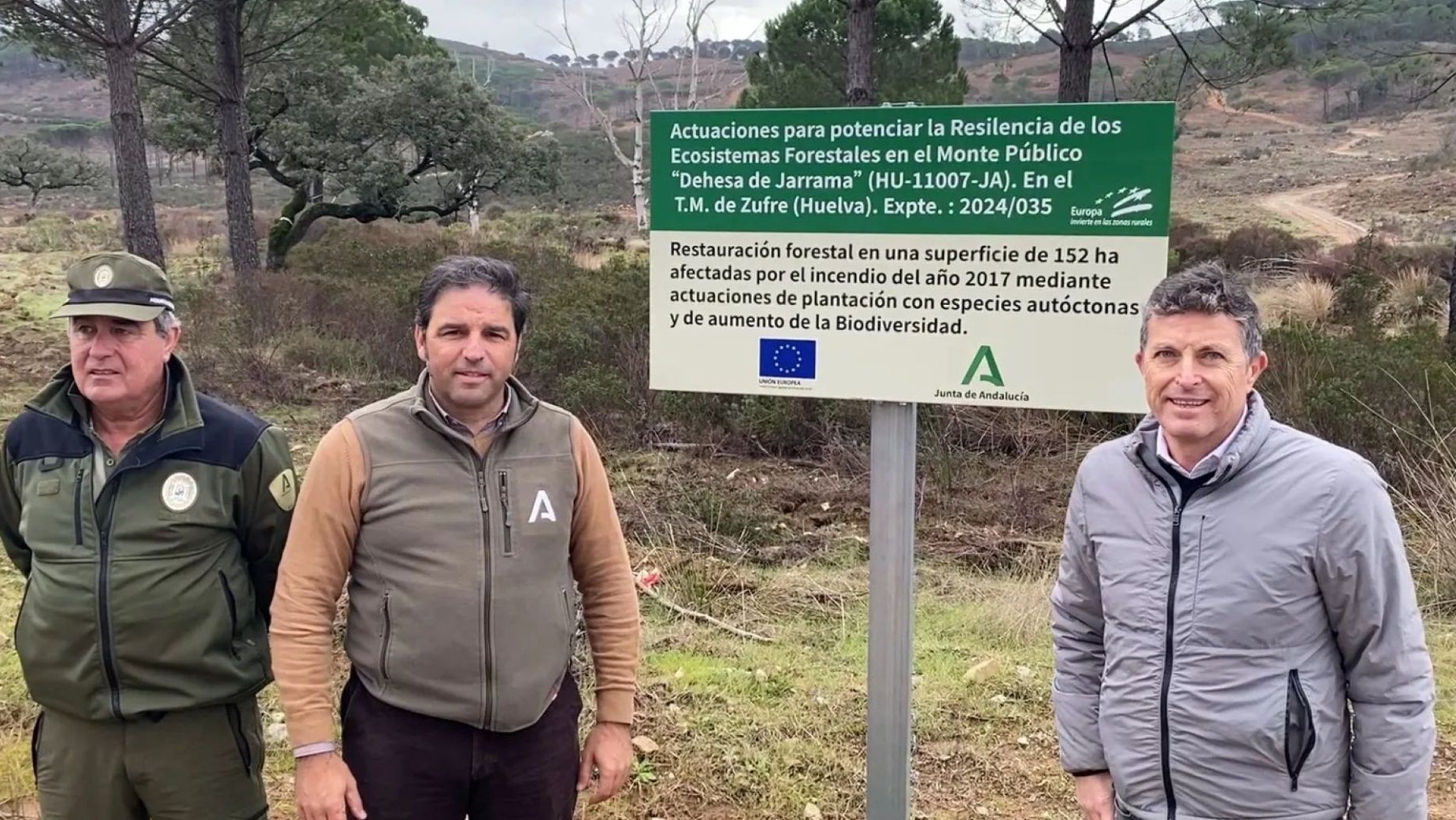 La restauración forestal en Huelva mejora 155 hectáreas de monte público