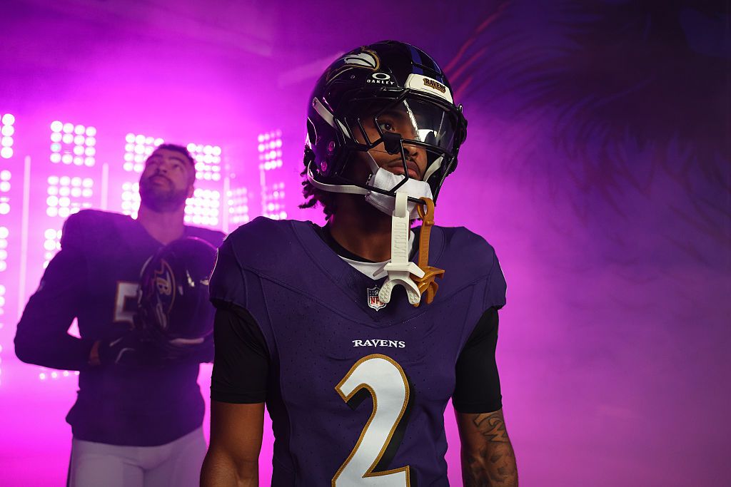 Ravens CB Nate Wiggins Carted Off Field With Leg Injury