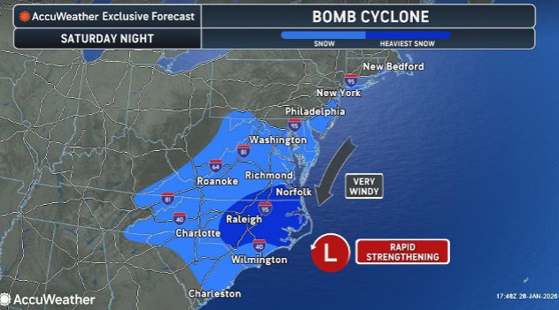 Explosive ‘Bomb Cyclone’ Threatens Record Snow And Deep Freeze For East Coast