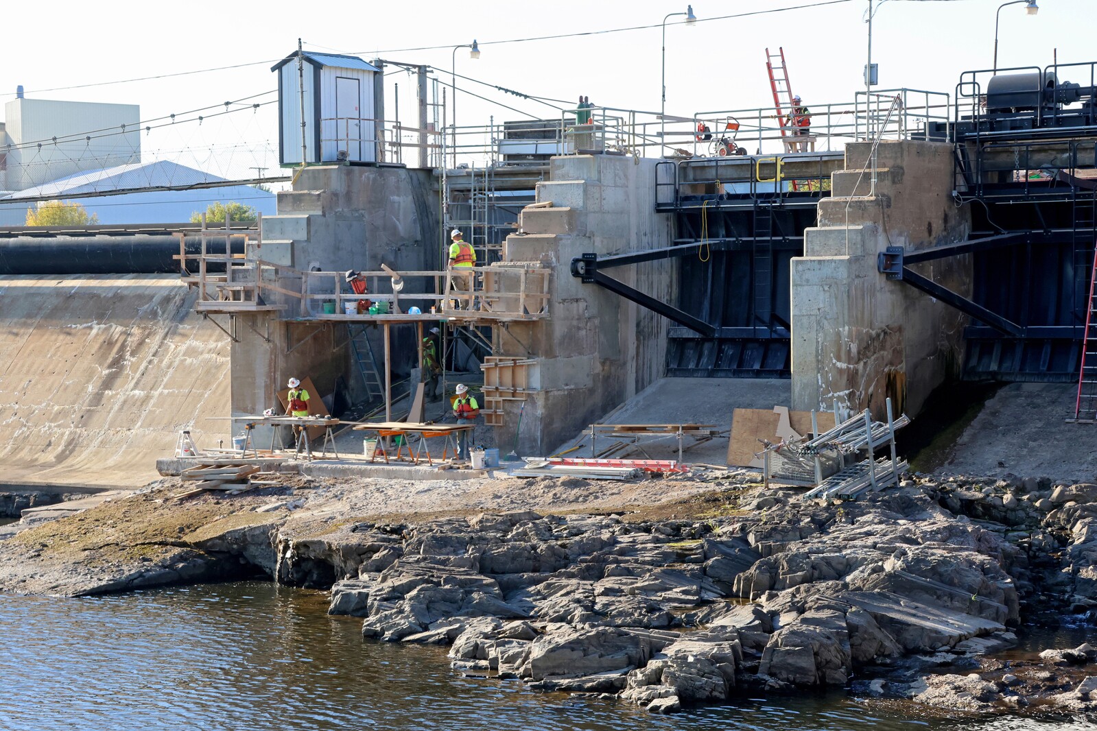 Little Falls dam undergoes repair work