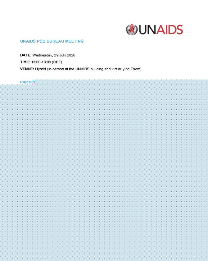 UNAIDS PCB Bureau meeting 29 July 2026