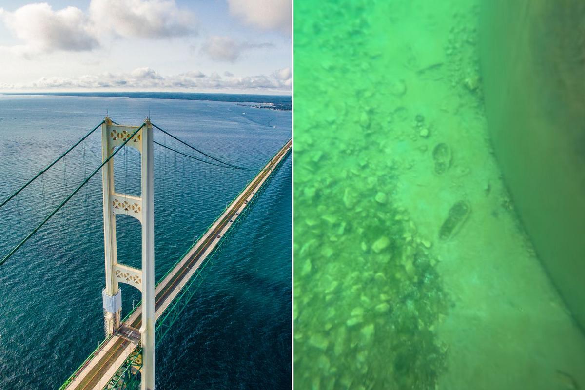 Footprints Discovered Underwater On The Mackinac Bridge