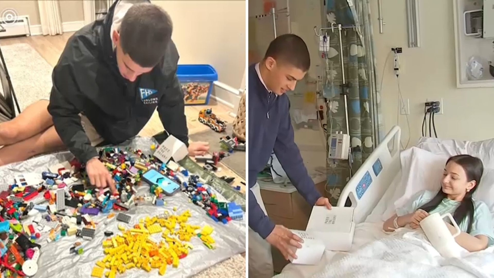 Teen who suffered devastating knee injury donates custom LEGO therapy kits to surgery patients