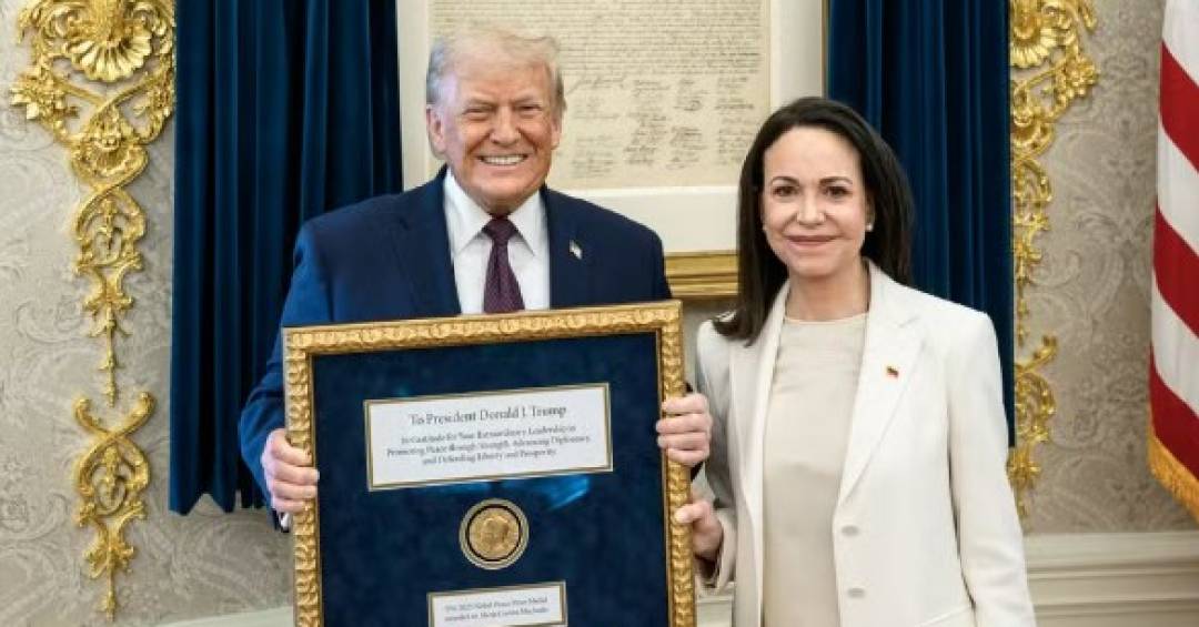 Nobel confirma vazamento ilegal do nome de Maria Corína Machado como ganhadora
