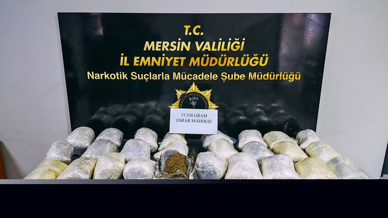 Mersin'de 15,5 kilo esrar ele geçirildi