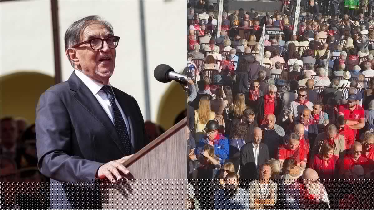 Marcinelle, FdI pubblica una foto e attacca la Cgil: “Esponenti di spalle durante l’intervento di La Russa”. Meloni: “Vergognoso”. Ma a rivendicare il gesto è un sindacato belga