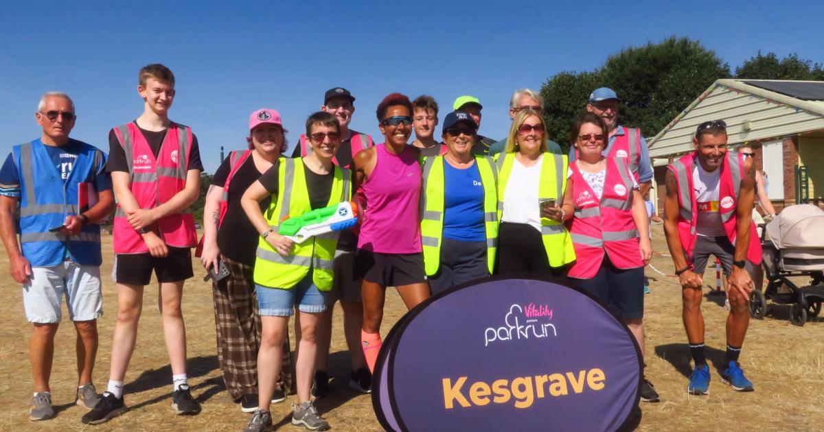 Olympic gold medal winner joins hundreds at weekly parkrun near Ipswich