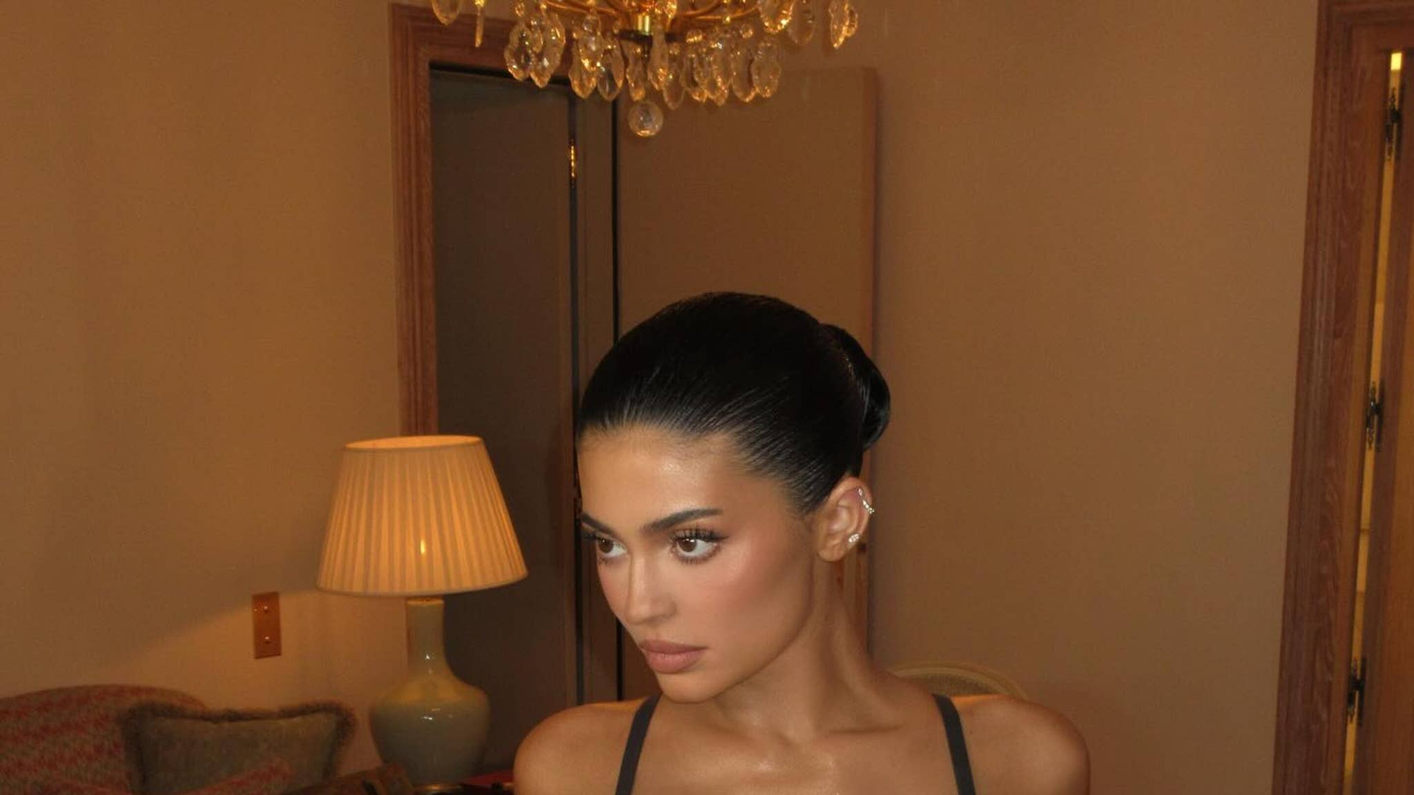 Kylie Jenner Has "BEST DAY EVER" While Posing in Black Underwear