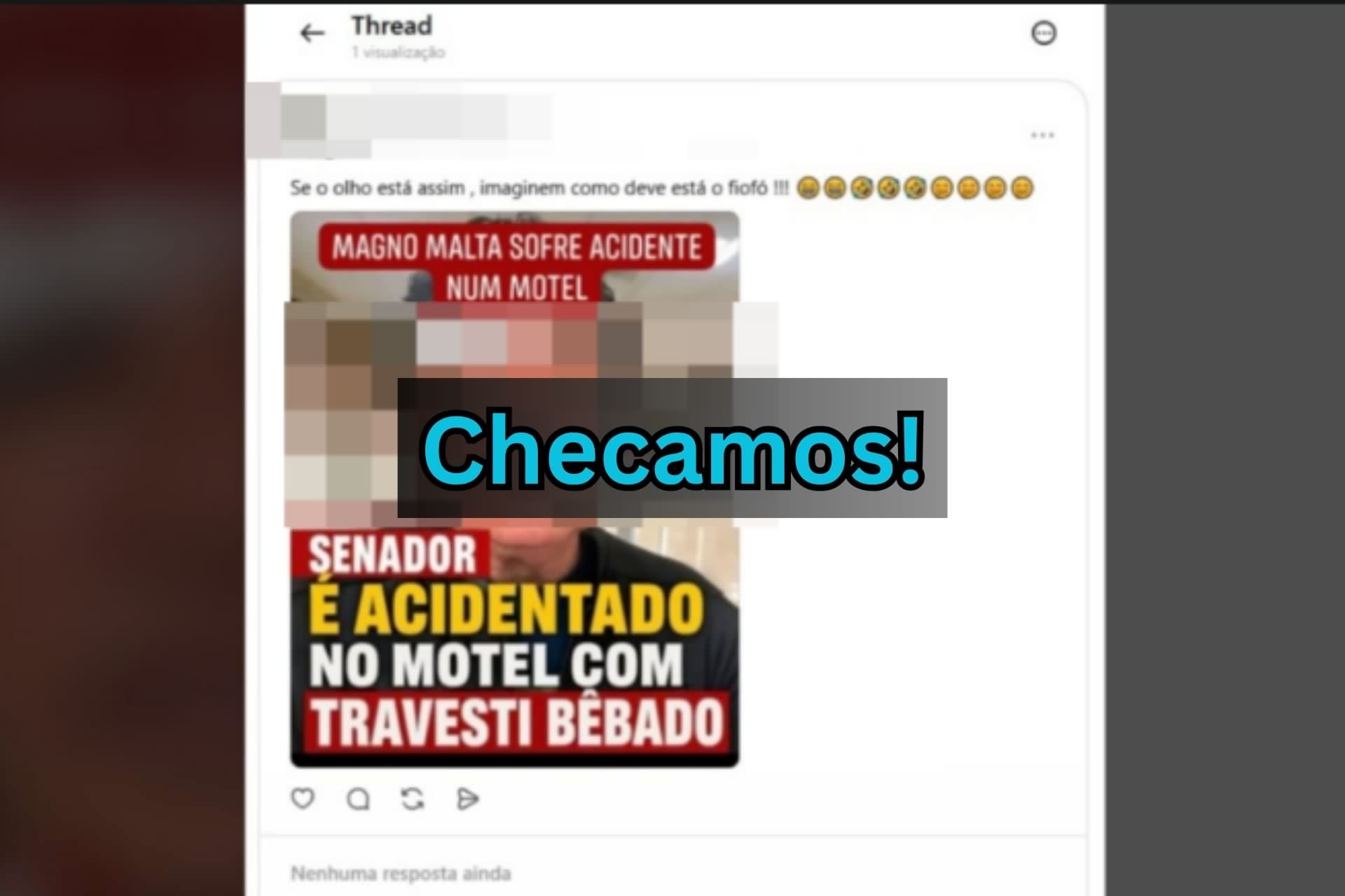 História que aponta que Magno Malta sofreu acidente no motel com travesti bêbado é falsa