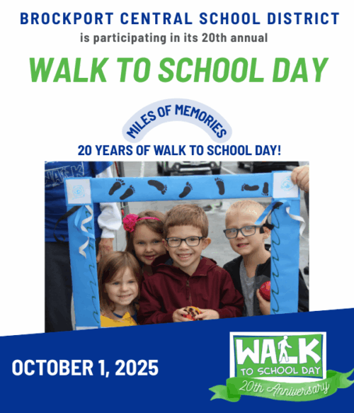 Brockport CSD to host 20th annual Walk to School Day