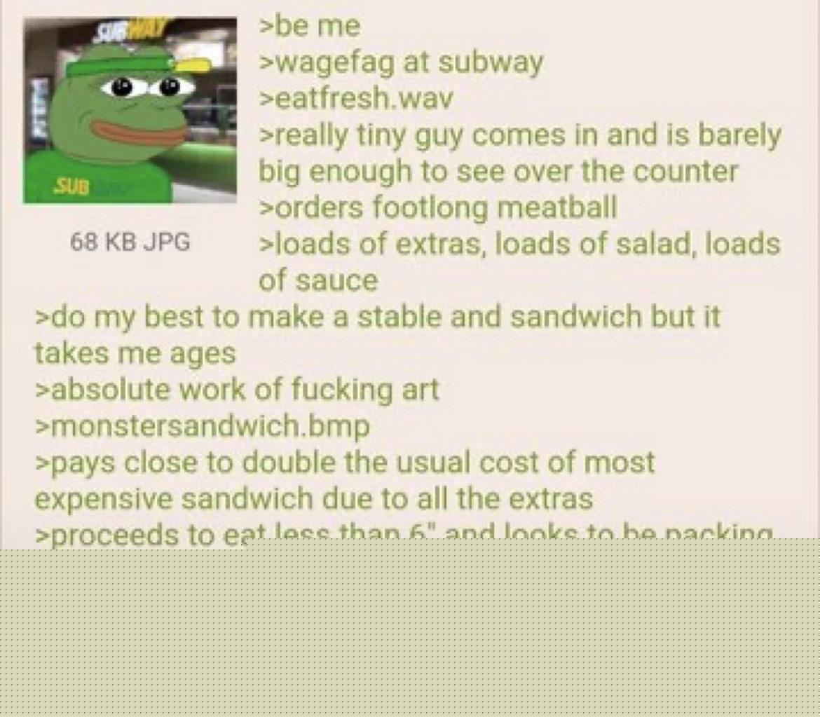 Greentext Stories - Anon works at subway | /r/Greentext
