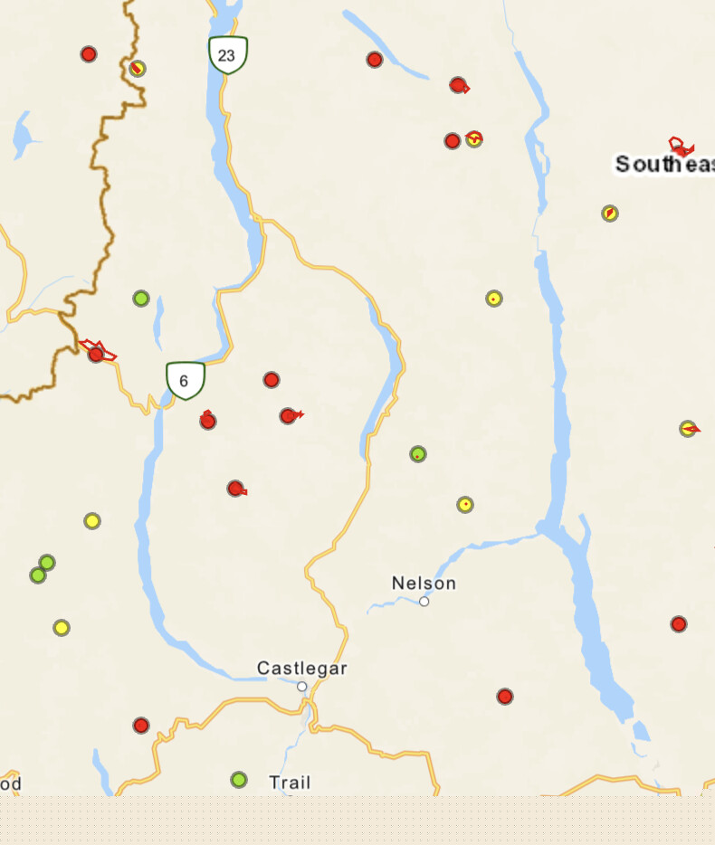 Out-of-control wildfires in West Kootenay could draw rain card this week  (Castlegar)