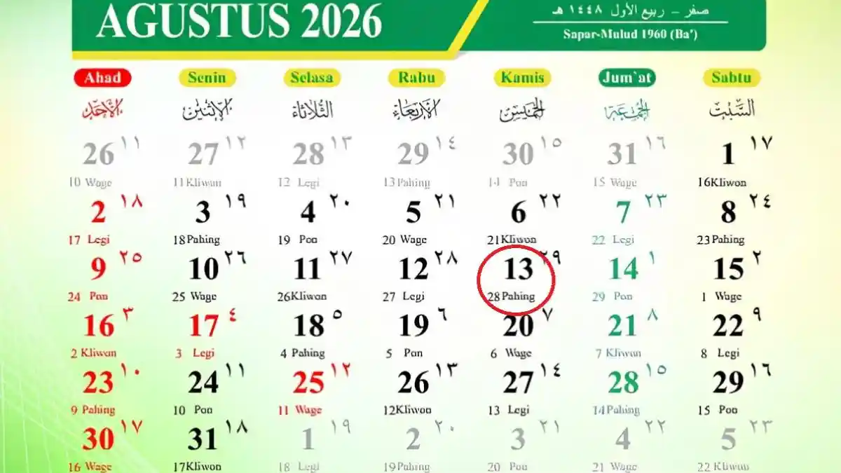 Tanggal 13 Agustus 2026 Memperingati Hari Apa? Ada 2 Momen Penting