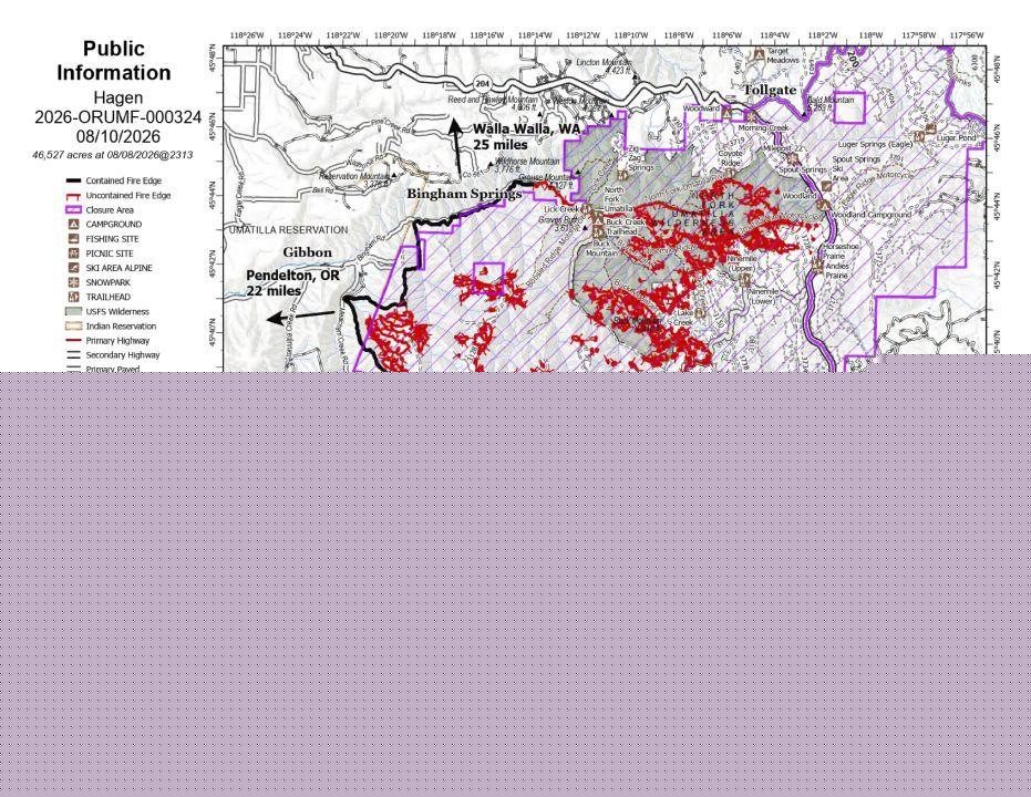 FEMA authorizes funds to fight Hagen, Wrights Spring fires in Oregon