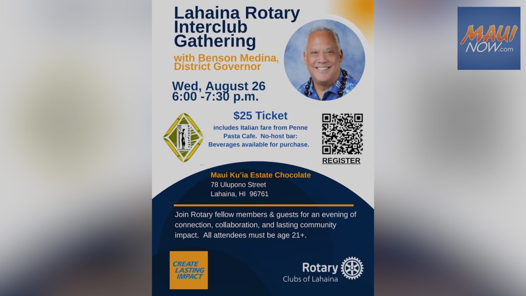 Lahaina Rotary Interclub Gathering features Rotary District 5000 Governor Benson Medina