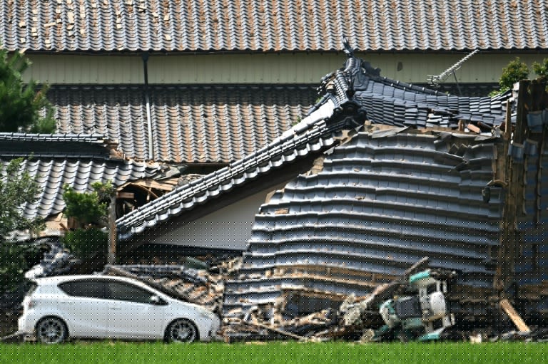 Sniffer dogs search mall wrecked after Japan quake
