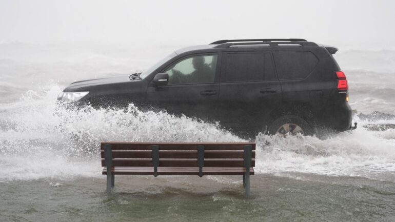 Man dies and thousands without power as Storm Amy brings 90mph winds
