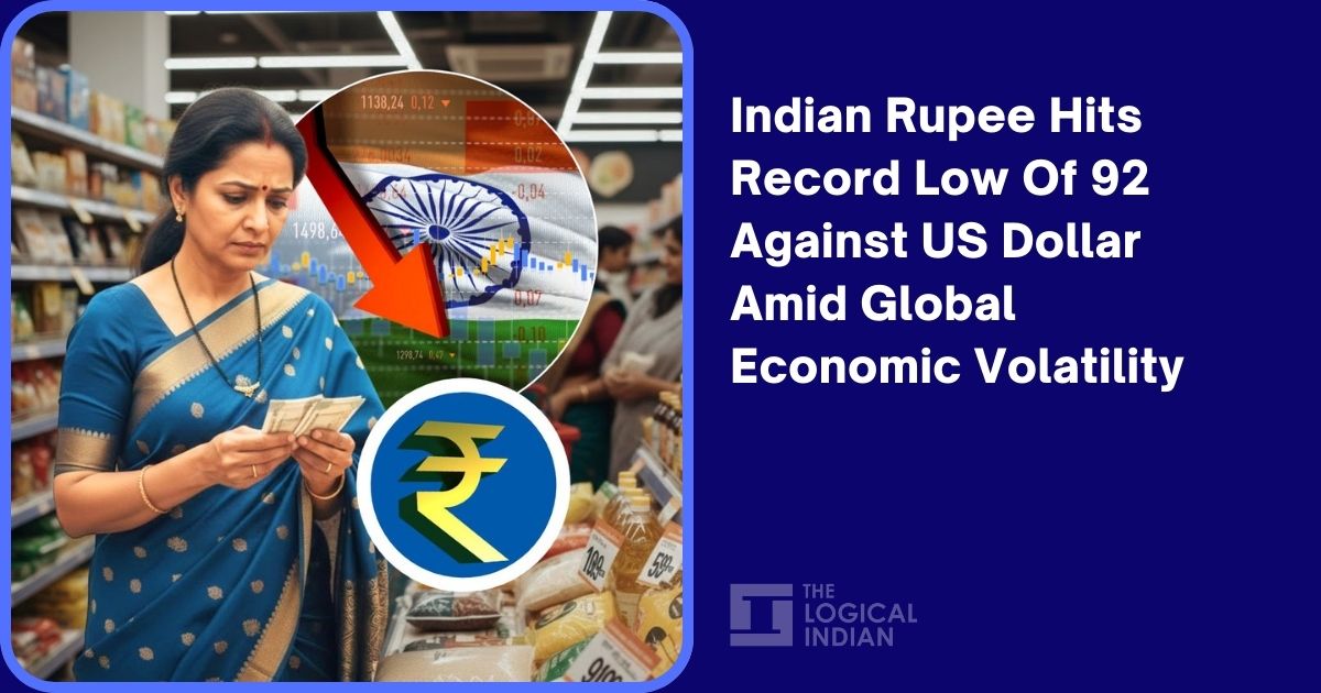 Indian Rupee Hits Record Low Of 92 Against US Dollar Amid Global Economic Volatility