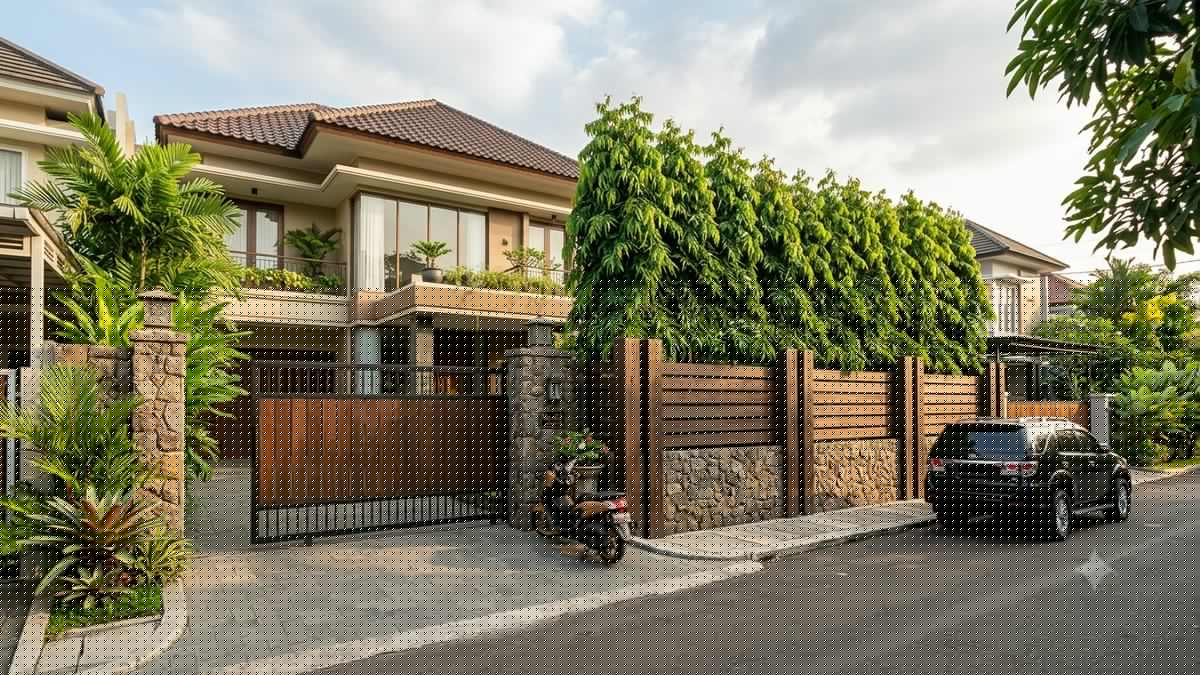 8 Inspirasi Pagar Rumah dengan Glodokan Tiang dan Batu Alam, Bikin Hunian Lebih Elegan