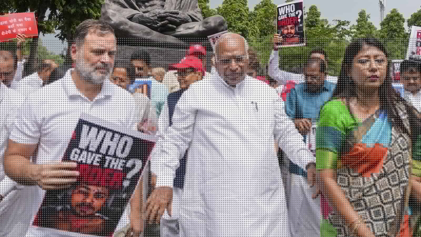 Opposition MPs slam Amit Shah, take out protest march