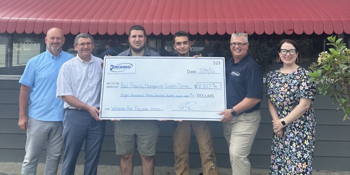 Chamber Presents 1st Winona Ave. Facade Grant To Real Property Management