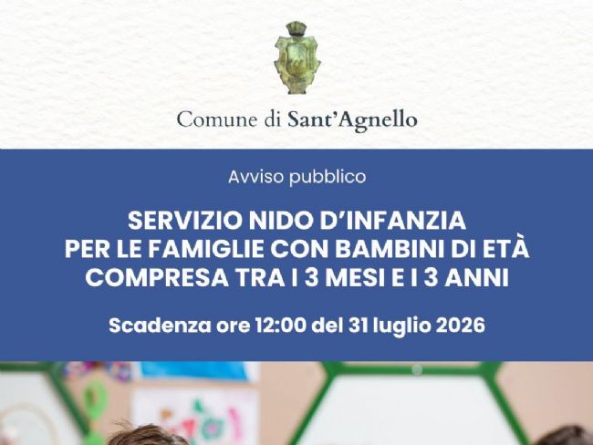 #PoliticaLavoro #Sant'Agnello - Ultimi giorni per richiedere l'accesso al nido d'infanzia: domande entro il 31 luglio