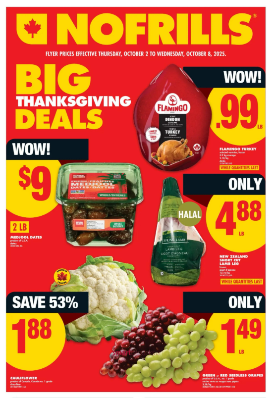 No Frills Ontario Flyer Deals October 2nd – 8th