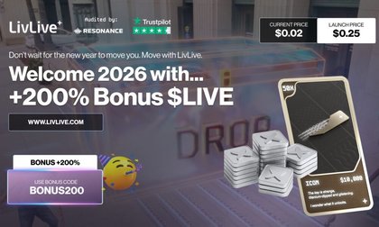 LivLive’s BONUS200 Goes Live: Get 200% More Tokens in This Top Crypto Presale to Buy Now