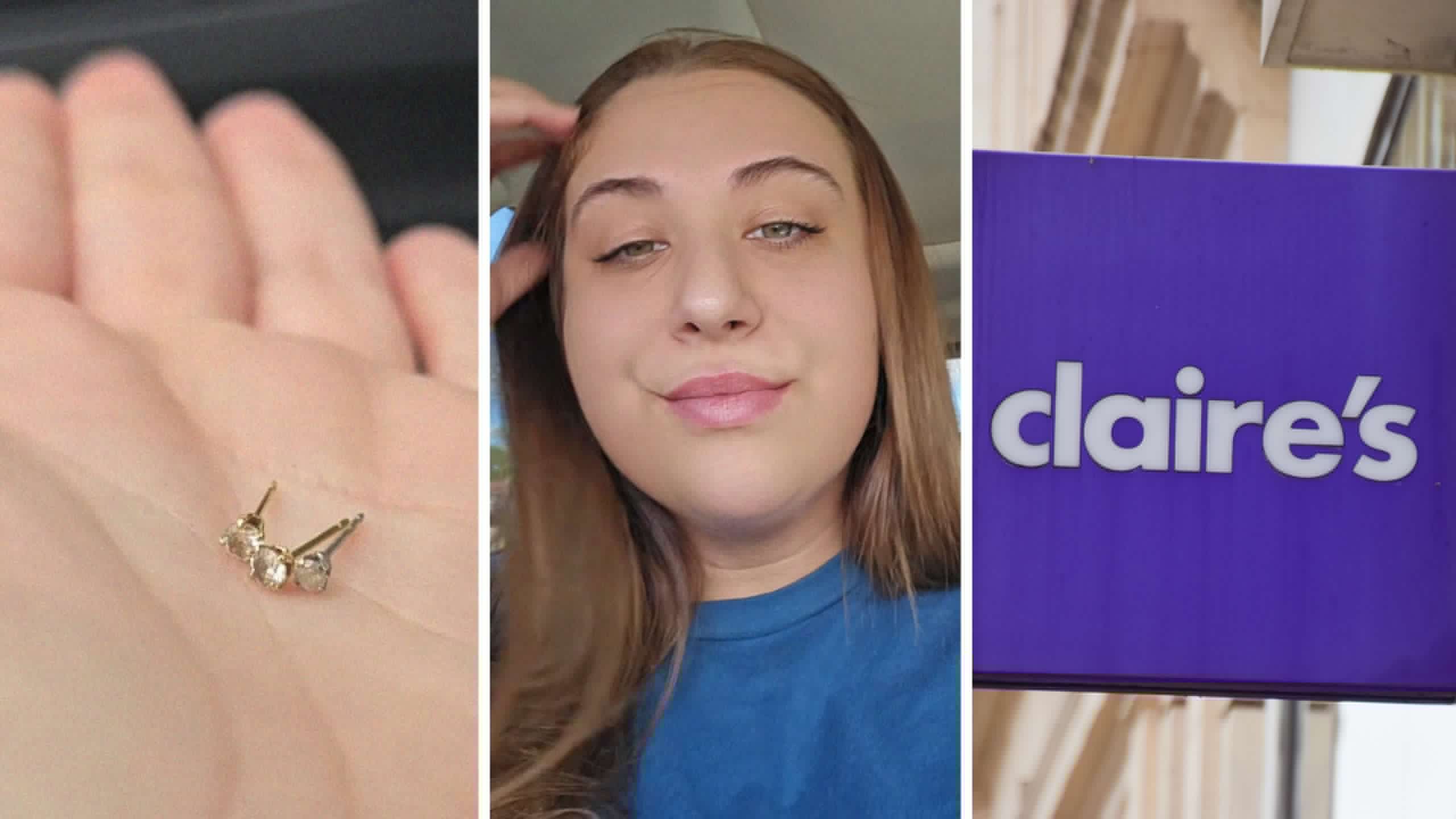 ‘I wan’t my…$500 back’: Woman brings Claire’s ‘real diamond collection’ earrings to jewelry shop. Then she gets them tested