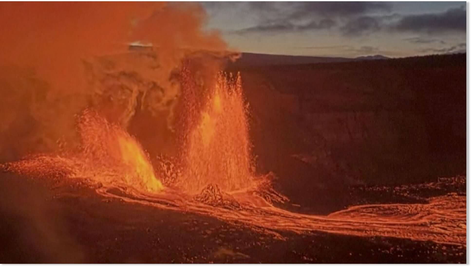 Fountains of molten lava arc into the air as Hawaii's Kilauea erupts for the 25th time since 23 December 2024