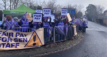 Staff at a number of schools go out on strike