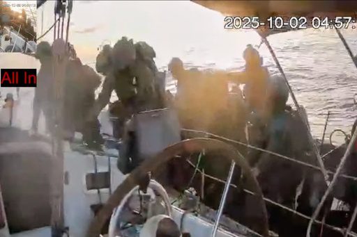 Israeli navy intercepts most flotilla boats and arrests activists. A single boat stops nears Gaza