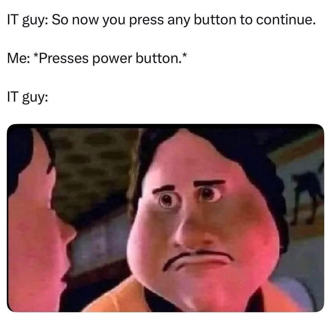 Reginald Skulinski Eating / Disappointed (Monster House) - I thought you said any button! | /r/memes