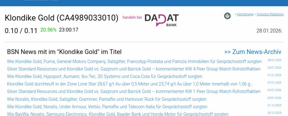 Wie Klondike Gold, Austriacard Holdings AG, paragon, Noratis, Cyan AG und Ibiden Co.Ltd für Gesprächsstoff sorgten
