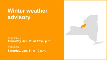 NY weather: Winter weather advisory affecting Cayuga and Oswego counties until Saturday morning