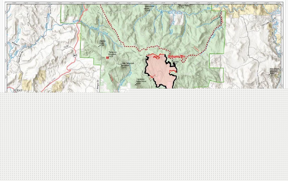 Bologna Fire northeast of Kimberly now 72% contained
