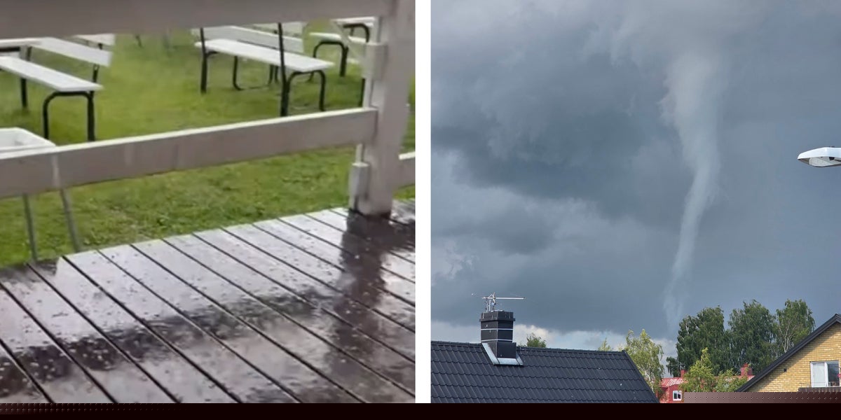 Oväder i helgen: Hagel i Skellefteå – tromb i Umeå