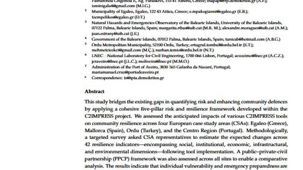 Enhancing community resilience through the uptake of innovative solutions: the C2IMPRESS approach