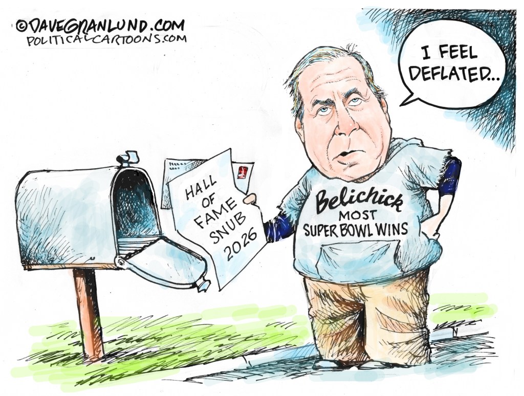 Cartoonist’s take: Belichick Hall of Fame snub