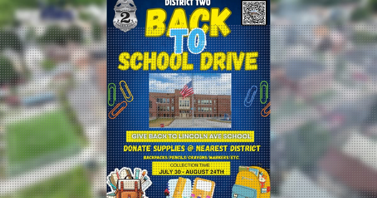 Lincoln Avenue Elementary school supply drive hosted by MPD District 2