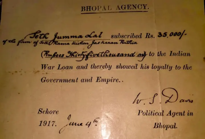 MP Family Seeks Repayment Of Loan Given To The British In 1917