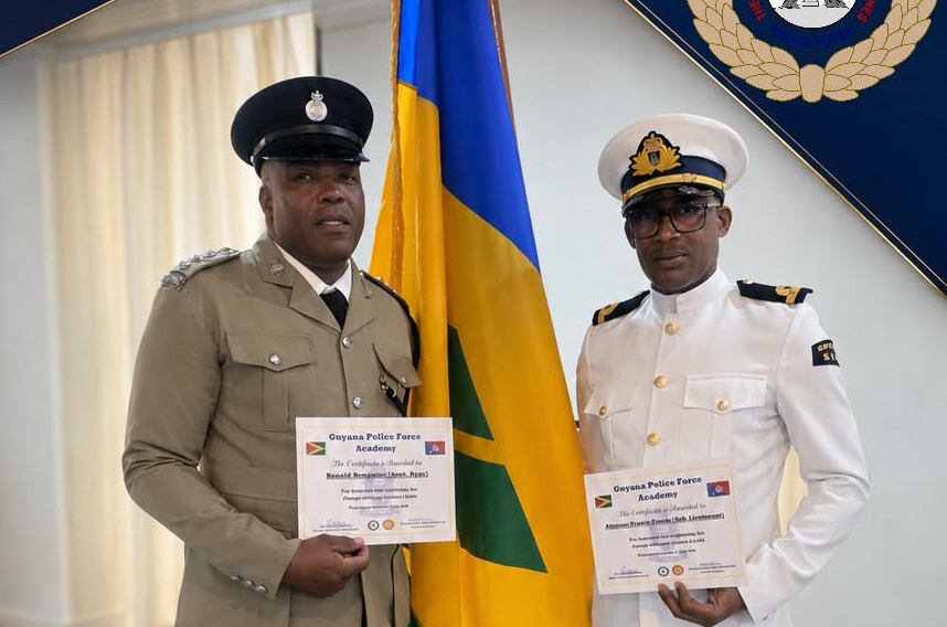 Two SVG Officers Complete Regional Leadership Course in Guyana