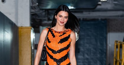 Kendall Jenner Unleashes the Tiger Print Renaissance in Beaded Bodycon Dress