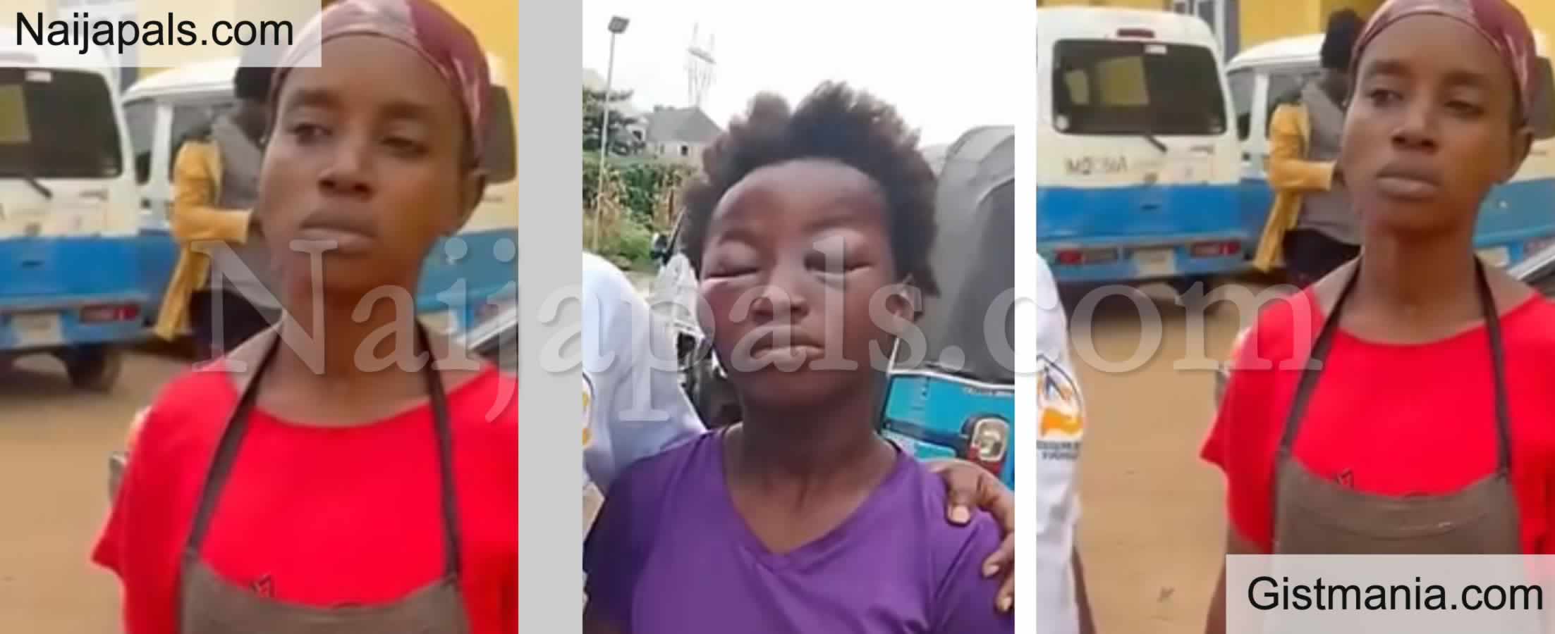 Imo Woman Arrested For Brutally Assaulting & Almost Blinding 13yr Old Girl in Her Care (VID)