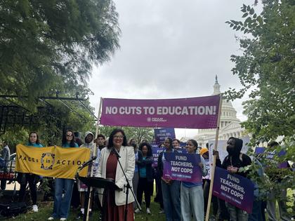 Protesters rally against $12B cut to education in Trump plan, US House bill